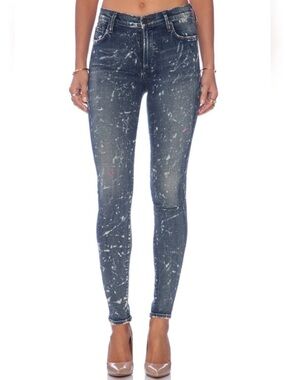 Citizens of Humanity COH Avedon Starry Night Paint Bleach Skinny Blue Jeans 28